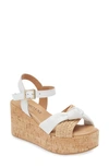 Cordani Jaylin Platform Wedge Sandal In White