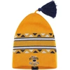 ADIDAS ORIGINALS ADIDAS GOLD ST. LOUIS BLUES REVERSE RETRO KNIT BEANIE WITH TASSEL