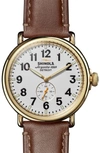 SHINOLA THE RUNWELL LEATHER STRAP WATCH, 47MM