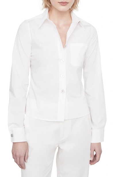 Vince Slim-fitted Button-front Shirt In Optic White