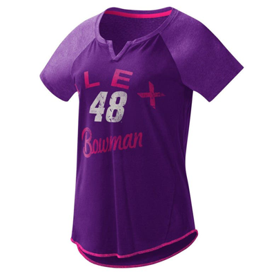 G-iii 4her By Carl Banks Purple Alex Bowman Grand Slam Tri-blend Notch V-neck T-shirt
