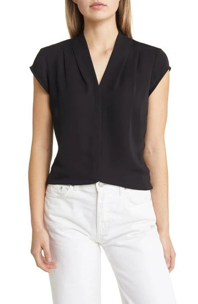 Nic + Zoe Day To Night Cap Sleeve Top In Black Onyx