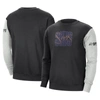 NIKE NIKE BLACK/HEATHER GRAY PHOENIX SUNS COURTSIDE VERSUS FORCE & FLIGHT PULLOVER SWEATSHIRT