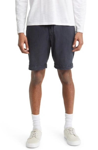 Officine Generale Phil Twill Drawstring Shorts In Anthracite