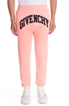Givenchy Varsity Logo Slim Fit Joggers In Coral