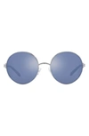 Tory Burch 54mm Round Sunglasses In Silver