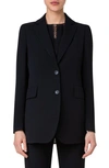 Akris Glenn Structured Cotton Double-face Blazer Jacket In Black