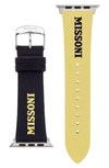MISSONI LETTERING 24MM LEATHER APPLE WATCH® WATCHBAND