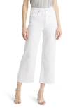 Ag Rosie Cropped High-rise Wide-leg Jeans In Aesthetic White