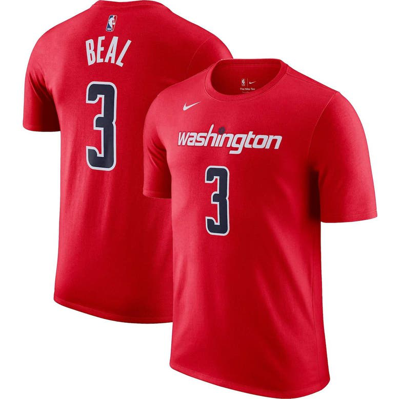 Nike Men's  Bradley Beal Red Washington Wizards Icon 2022/23 Name And Number T-shirt