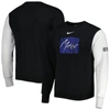 NIKE NIKE BLACK/HEATHER GRAY DALLAS MAVERICKS COURTSIDE VERSUS FORCE & FLIGHT PULLOVER SWEATSHIRT