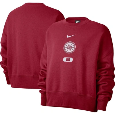 Nike Oklahoma  Women's College Crew-neck Sweatshirt In Crimson