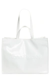 ACNE STUDIOS LOGO EMBOSSED FAUX LEATHER EAST/WEST TOTE