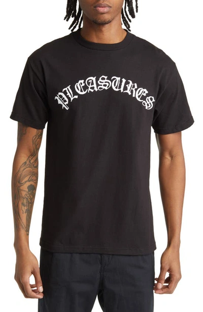 Pleasures Olde E Logo T-shirt In Black