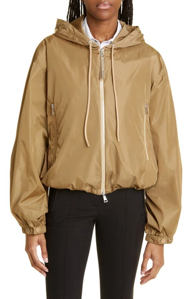 Moncler Vernois Hooded Printed Shell Jacket In Green