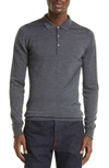 JOHN SMEDLEY COTSWOLD WOOL POLO SWEATER