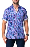 MACEOO GALILEO STRIDE SHORT SLEEVE CONTEMPORARY FIT BUTTON-UP SHIRT