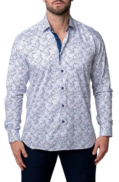 MACEOO FIBONACCI MERCEDES PINK CONTEMPORARY FIT BUTTON-UP SHIRT