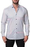 Maceoo Fibonacci Brackets Cotton Button-up Shirt In White