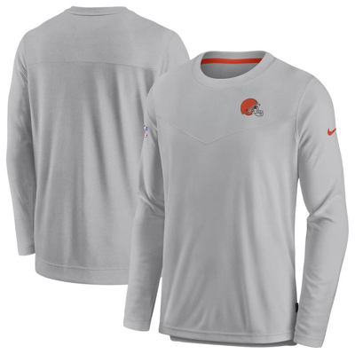 Nike Gray Cleveland Browns Sideline Lockup Performance Long Sleeve T-shirt