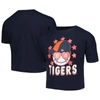 NEW ERA GIRLS YOUTH NEW ERA NAVY DETROIT TIGERS TEAM HALF SLEEVE T-SHIRT