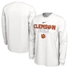 NIKE WHITE CLEMSON TIGERS 2023 ON COURT BENCH LONG SLEEVE T-SHIRT