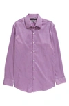 ANDREW MARC KIDS' SKINNY FIT WINDOWPANE CHECK STRETCH BUTTON-UP SHIRT