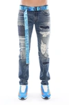 CULT OF INDIVIDUALITY ROCKER SLIM BELTED STRAIGHT LEG JEANS