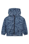 Kenzo Stripe-pattern Hooded Jacket In 805-slate Blue