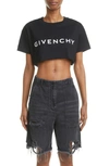 Givenchy Logo Short-sleeve Crop T-shirt In Black