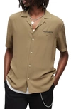 Allsaints Underground Relaxed Fit Short Sleeves Shirt In Khaki Brown
