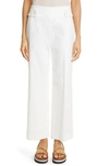 Max Mara Albore Stretch Cotton Crop Flare Trousers In White