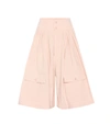 CHLOÉ COTTON AND LINEN HIGH-WAISTED CULOTTES,P00250593