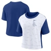 Nike Women's  Royal, White Los Angeles Dodgers Line Up High Hip Fashion T-shirt In Royal
