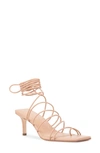 Black Suede Studio Navi Strappy Ankle-wrap Sandals In Powder