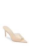 Black Suede Studio Belle Open Toe Pump In Blush Pvc/patent