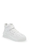 Versace White Perforated High Top Sneakers