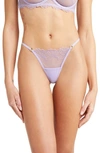 BLUEBELLA MONET EMBROIDERED MESH THONG