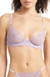 Bluebella Monet Embroidered Mesh Underwire Bra In Purple Rose