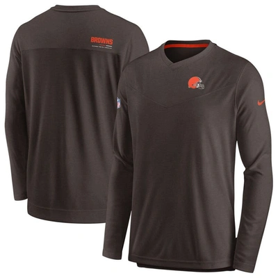 Nike Men's Dri-fit Lockup Coach Uv (nfl Cleveland Browns) Long-sleeve Top