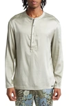 Tom Ford Silk Pajama Shirt In Military Green