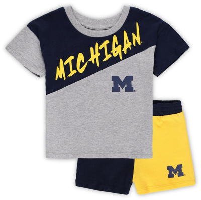 Outerstuff Kids' Toddler Heather Gray Michigan Wolverines Super Star T-shirt & Shorts Set