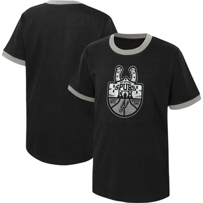 Outerstuff Kids' Youth Black San Antonio Spurs Hoop City Hometown Ringer T-shirt