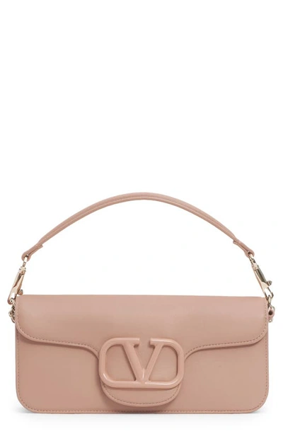 Valentino Garavani Loco Small Vlogo Lambskin Shoulder Bag In Gf9 Rose Cannelle