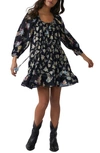 Free People Camella Floral Print Minidress In Black Combo