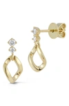 DANA REBECCA DESIGNS CUBAN CHAIN DIAMOND DROP EARRINGS