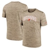 NIKE NIKE BROWN CLEVELAND BROWNS SIDELINE VELOCITY ATHLETIC STACK PERFORMANCE T-SHIRT