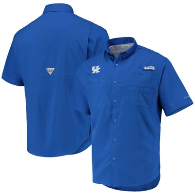 Columbia Royal Kentucky Wildcats Tamiami Omni-shade Button-down Shirt