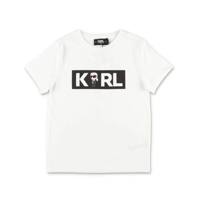 Karl Lagerfeld Babies' Boys White Cotton Logo T-shirt
