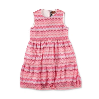 Missoni Babies' Girls Pink Zigzag Knit Dress